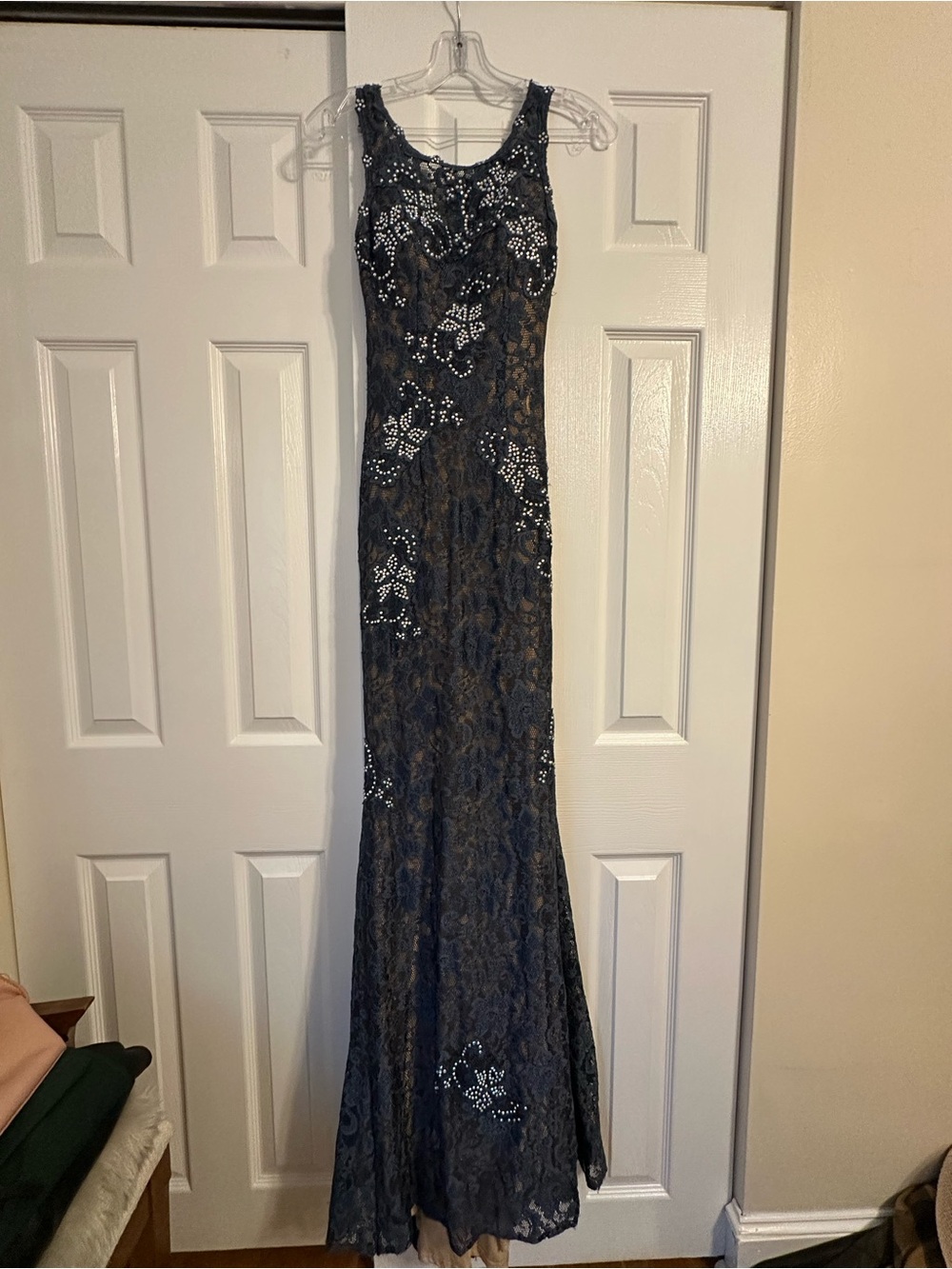 Jovani Blue Lace Gown